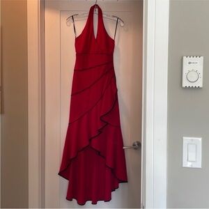 Elegant Red Halter Dress